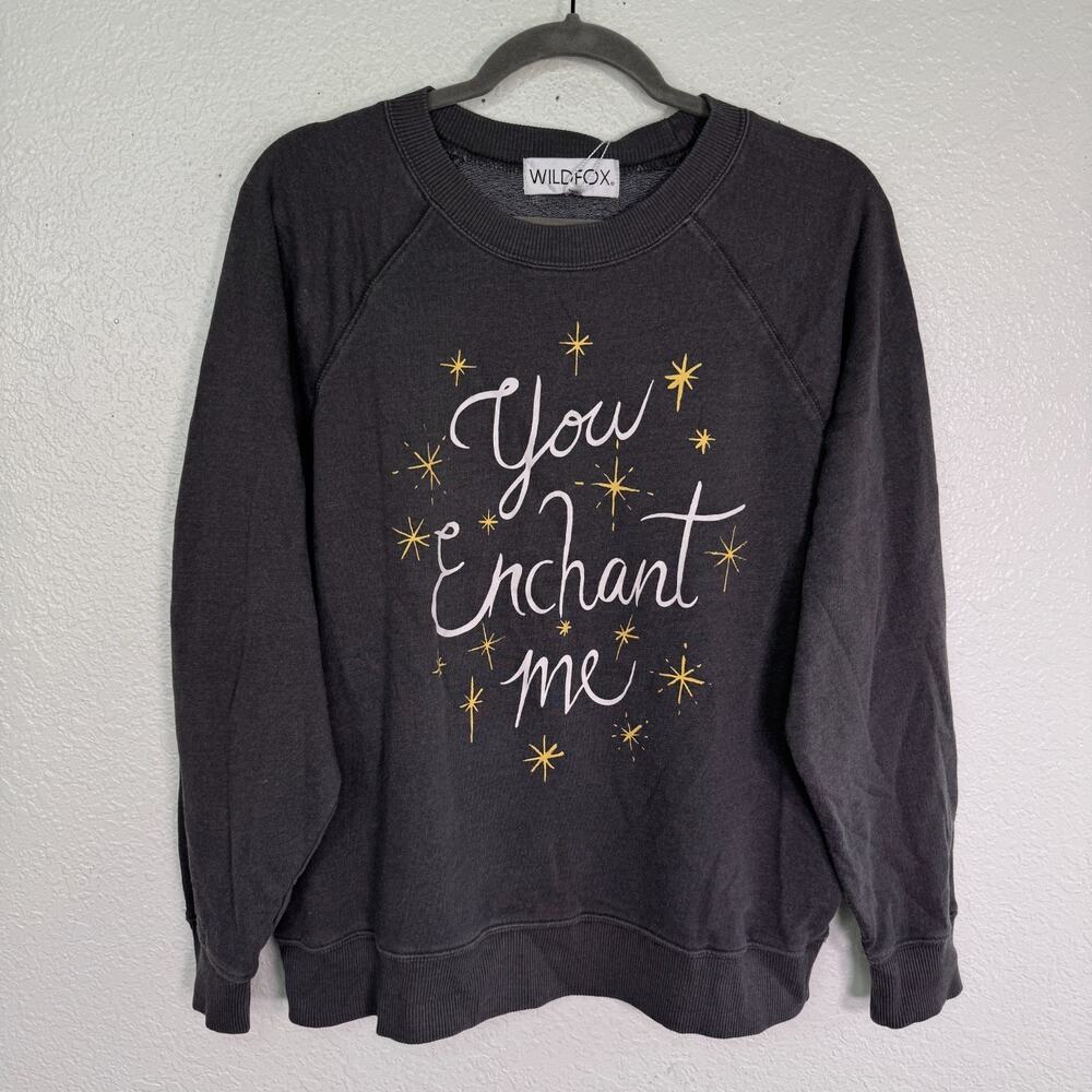 Wildfox Sweatshirt Women Large Enchantress Sommers You Enchant Me Quote Sweater